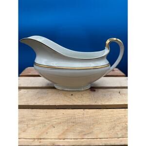 Johnson Brothers Gravy Boat England White Gold-Black Stripes-Ironstone